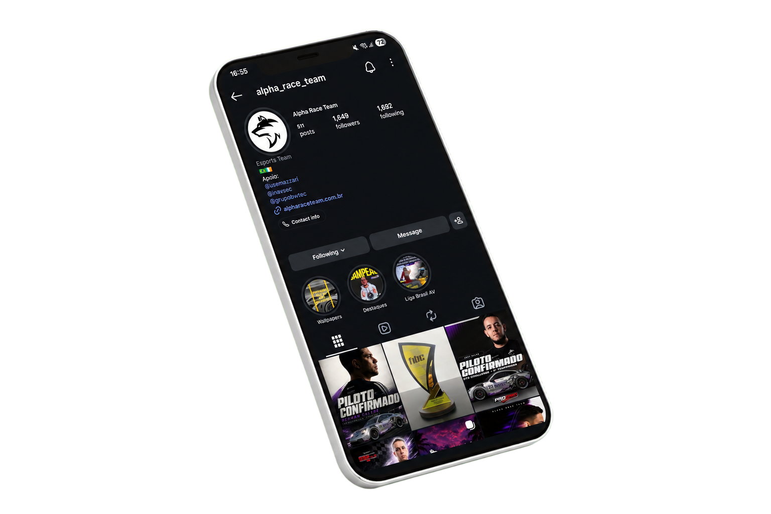 Perfil Instagram Alpha Race Team